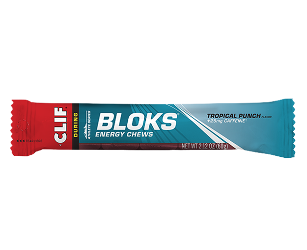 clif bloks energy chews 18 x 60g tropical punch flavor with caffeine