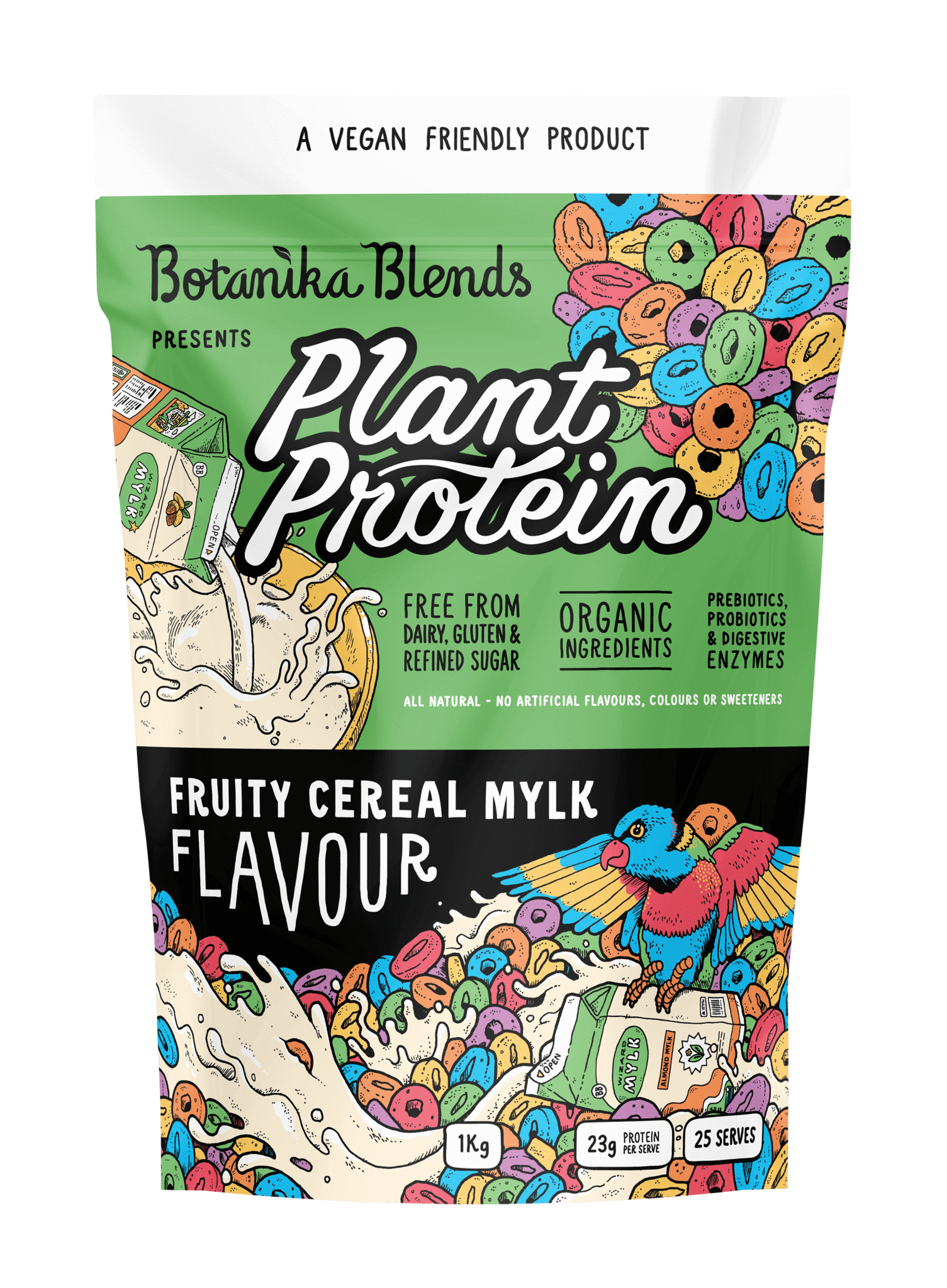 botanika blends plant protein fruity cereal mylk 1kg