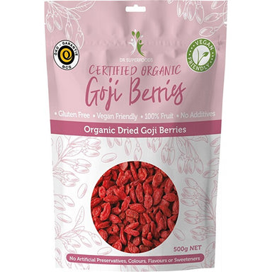 dr superfoods dried goji berries certified organic 500g