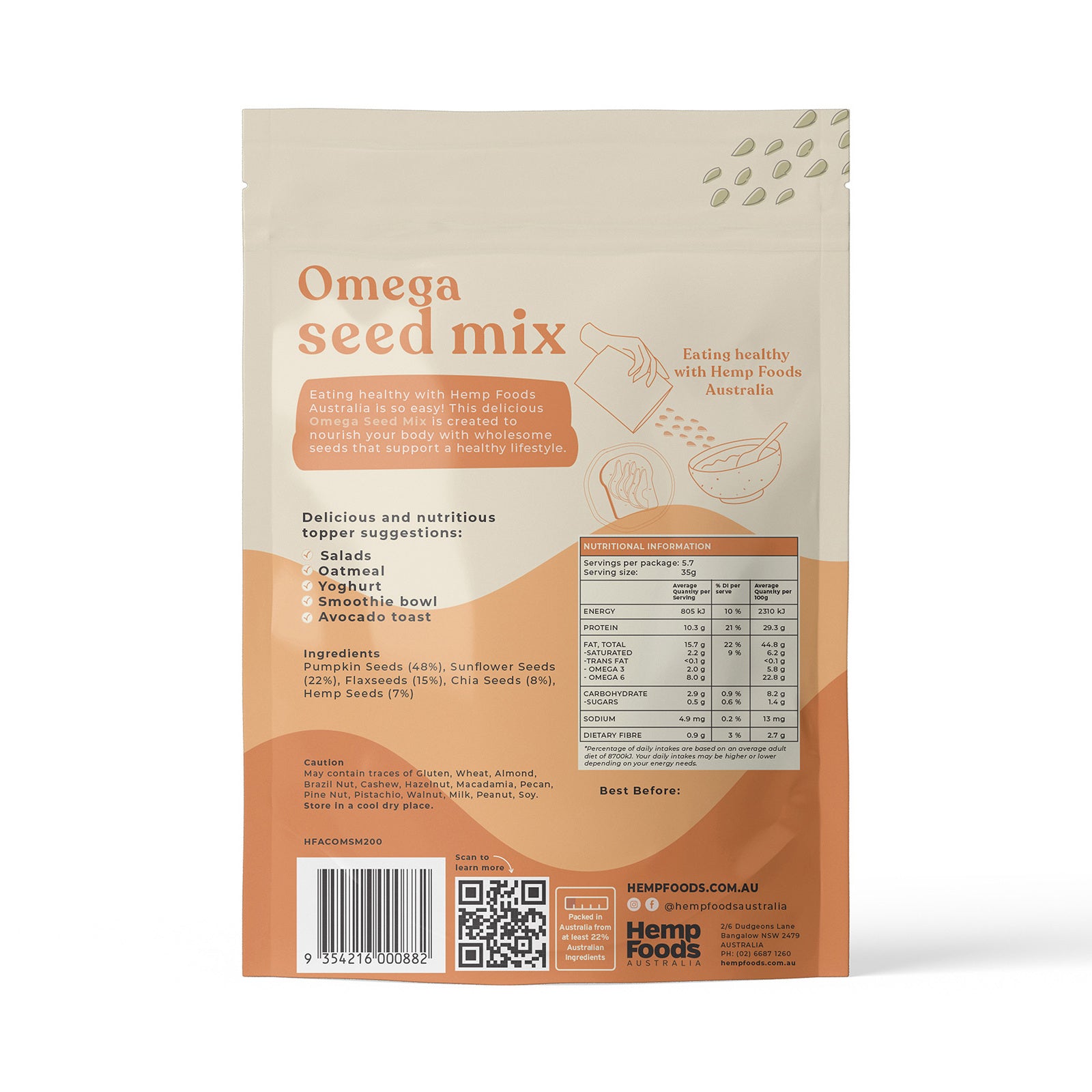 Hemp Foods Australia Omega Seed Mix 180g