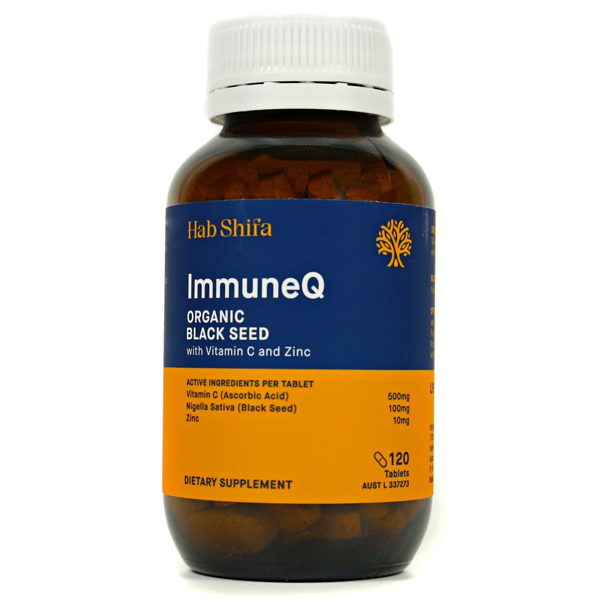 hab shifa immune q w vitamin c & zinc 120c