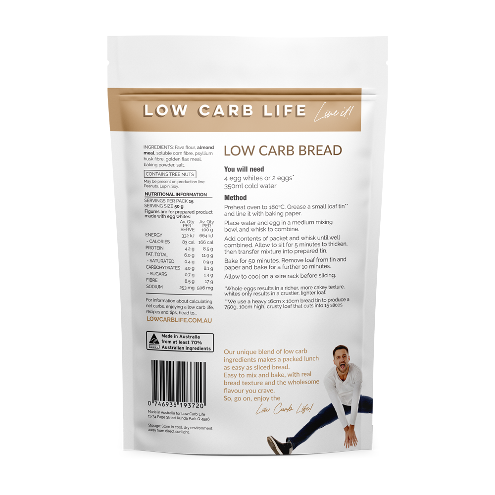 low carb life low carb quick mix bread keto bake mix 400g