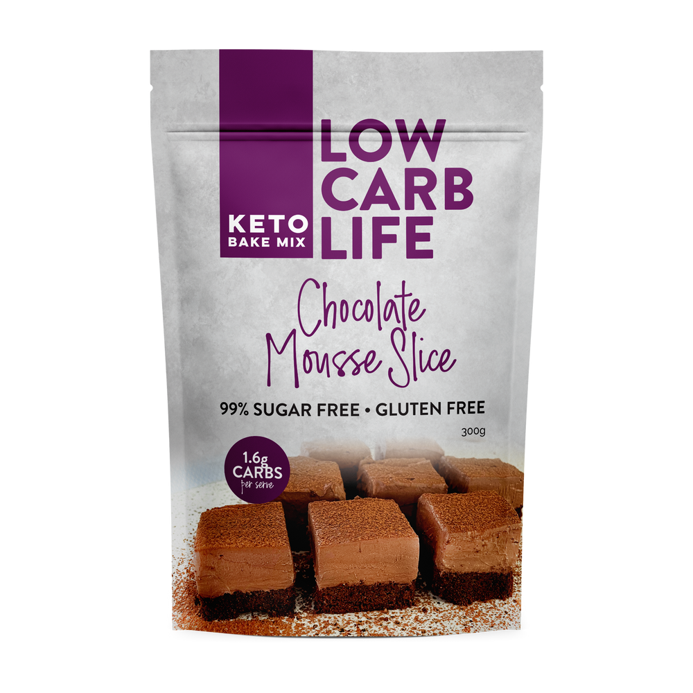 low carb life chocolate mousse slice keto bake mix 300g