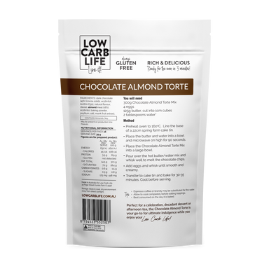 low carb life chocolate almond torte keto bake mix 300g