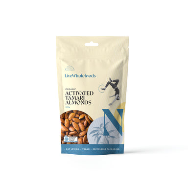 live wholefoods organic activated tamari almonds 300g