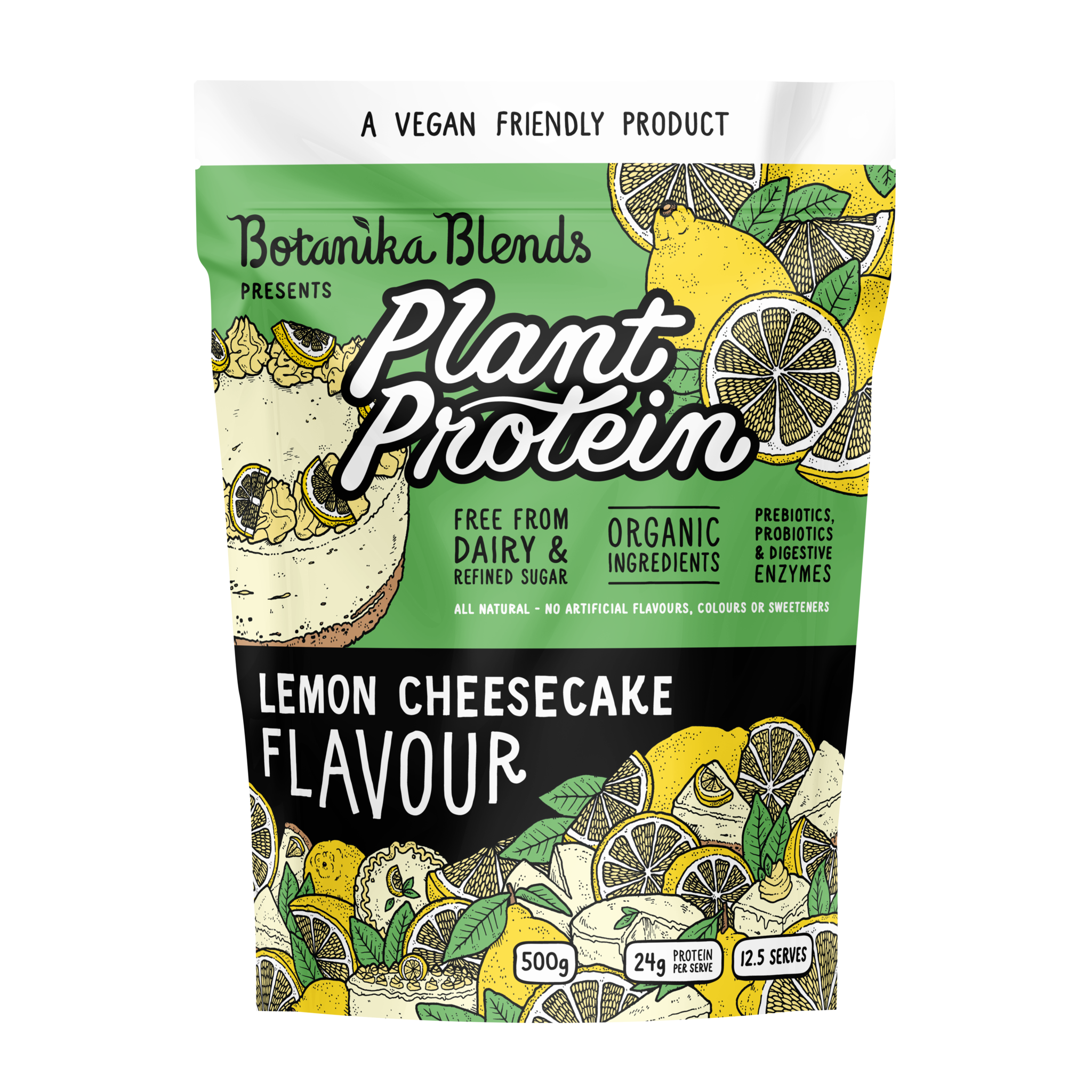 botanika blends plant protein lemon cheesecake 500g