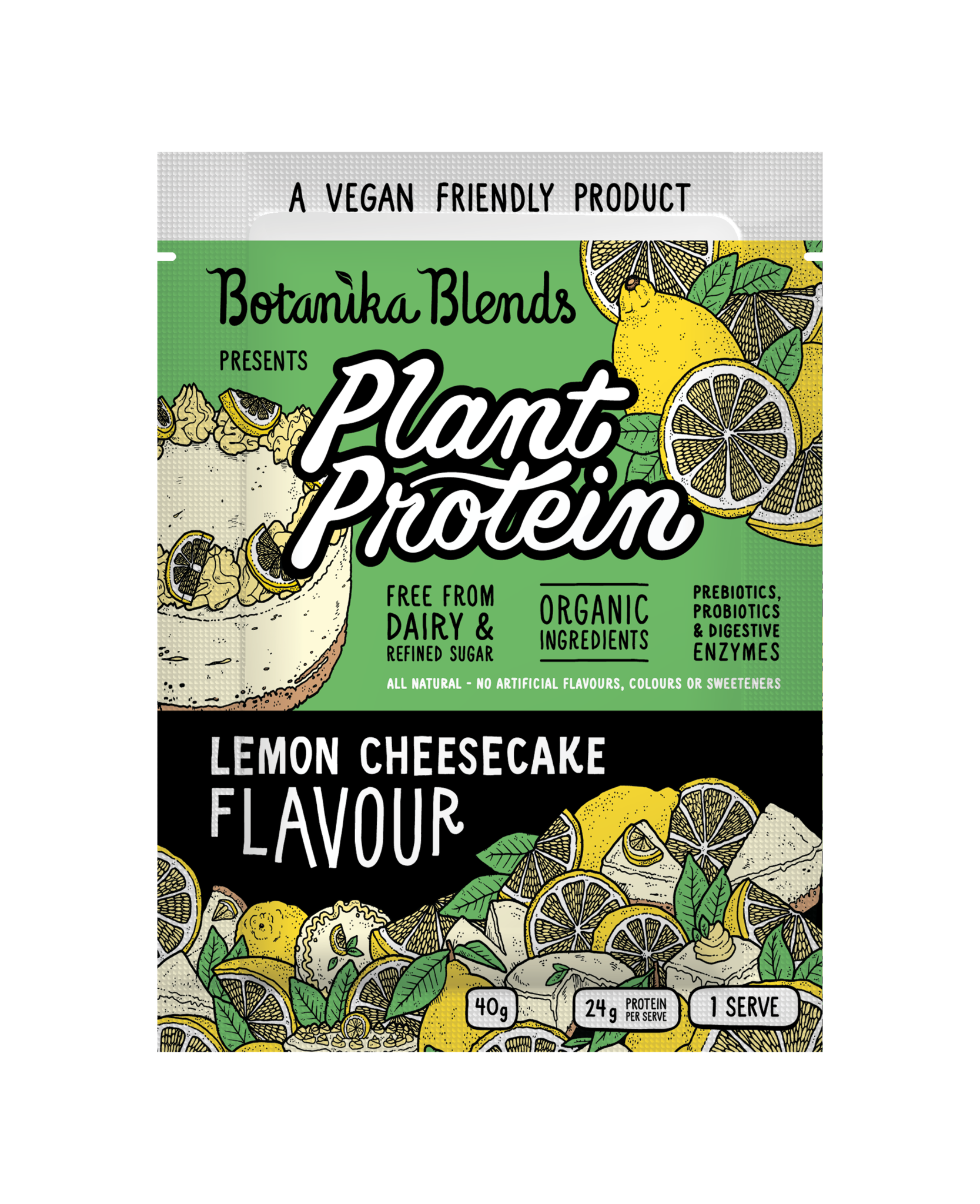 botanika blends plant protein lemon cheesecake 12x40g