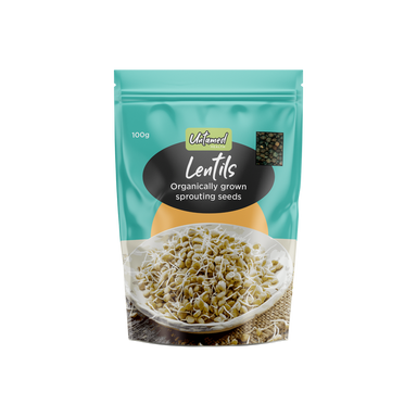 untamed health organically grown sprouting seeds lentils 100g