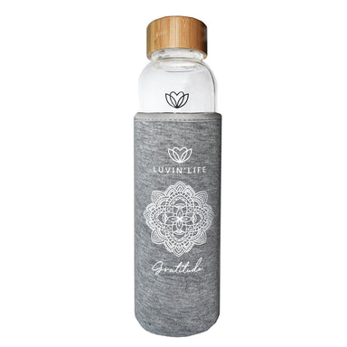 luvin’ life amethyst crystal water bottle gratitude