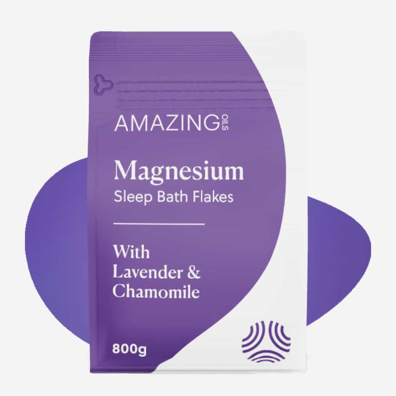 Amazing Oils Magnesium Sleep Bath Flakes with Lavender & Chamomile