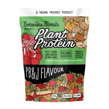 botanika blends plant plant protein pb&j (peanut butter jelly) 500gm