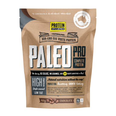 protein supplies aust. paleopro (egg white protein) chocolate 400g