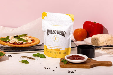 paleo hero primal mix pizza base garlic and herb 310g