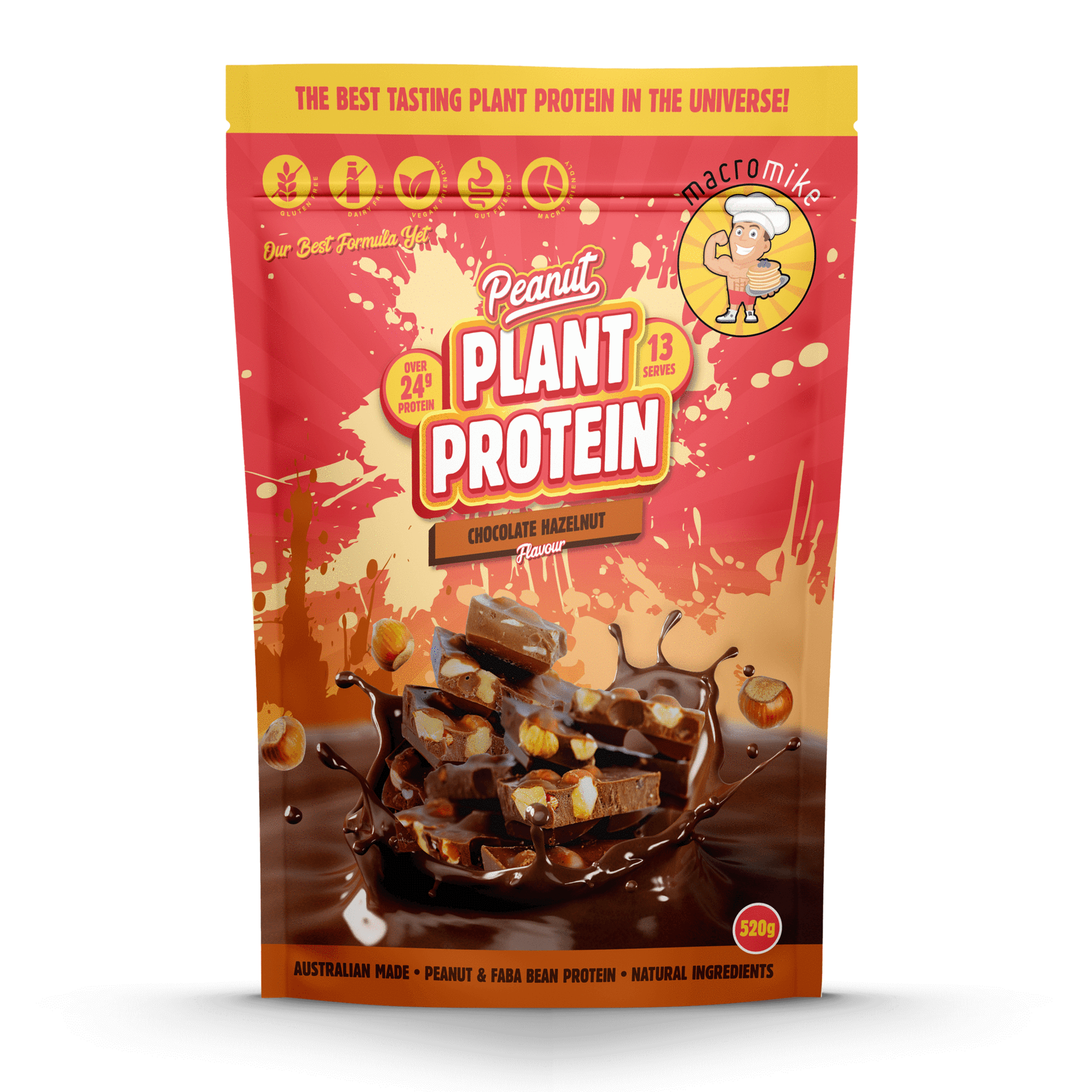 macro mike peanut plant protein chocolate hazelnut 520g