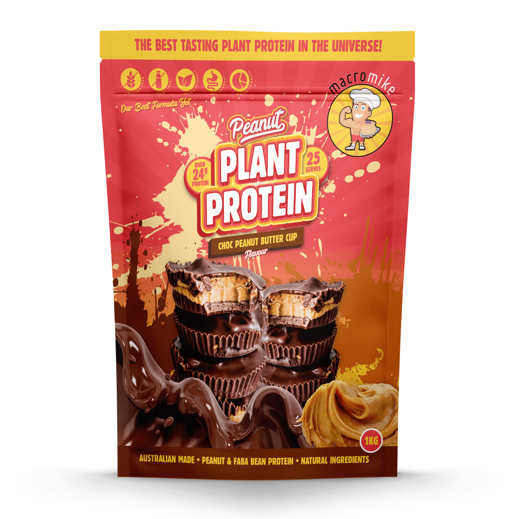 macro mike peanut plant protein choc peanut butter cup 1kg