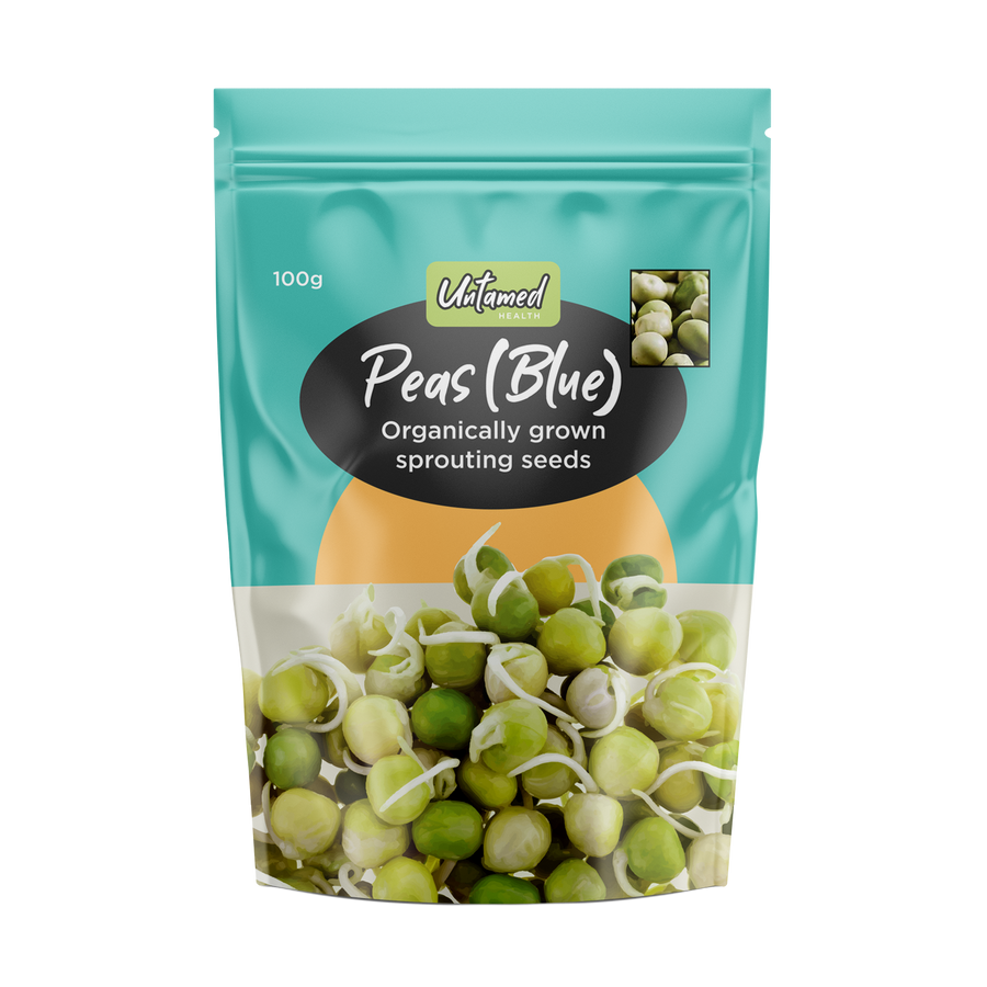 Untamed Health Organically Grown Sprouting Seeds Peas (Blue) 100g
