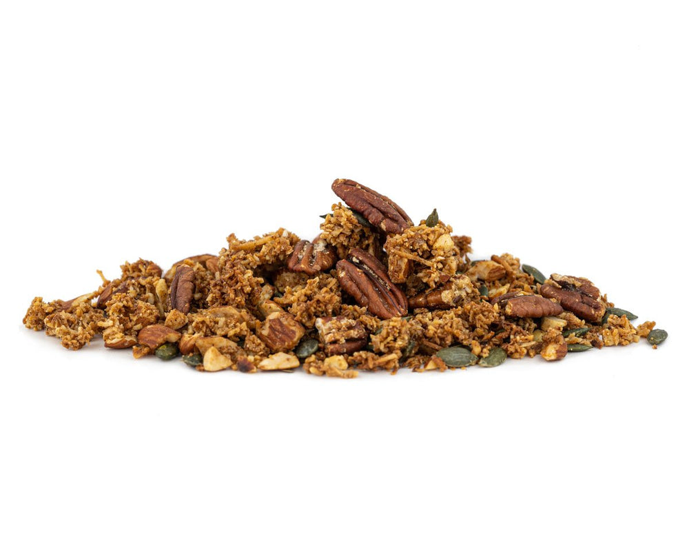 the monday food co keto gourmet granola sweet cinnamon pecan