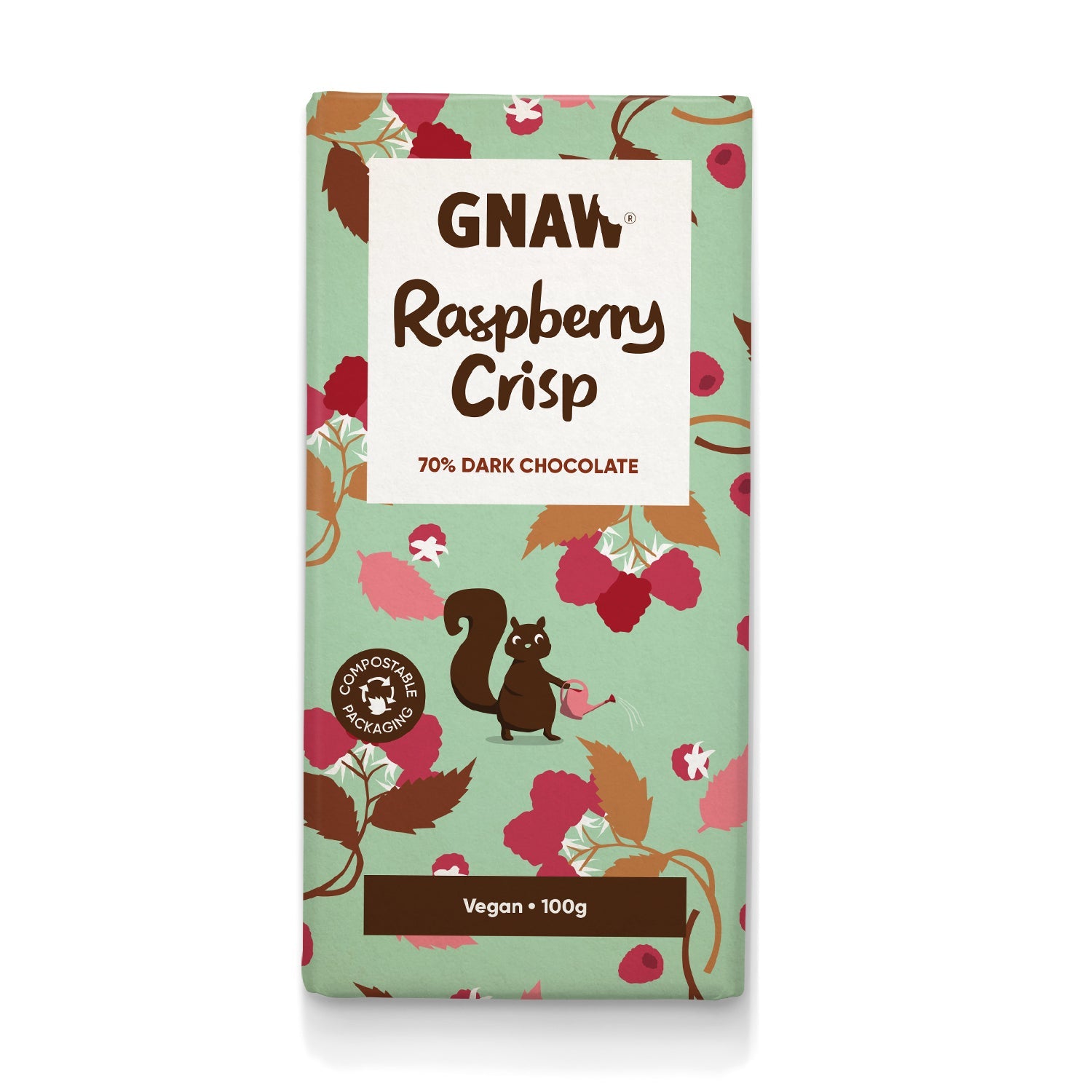 (CLEARANCE!) Gnaw Handcrafted Dark Chocolate 70% Raspberry Crisp 100g