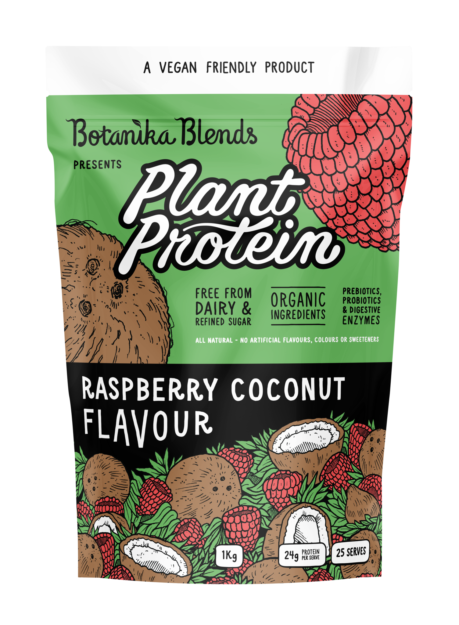botanika blends plant protein raspberry coconut 1kg