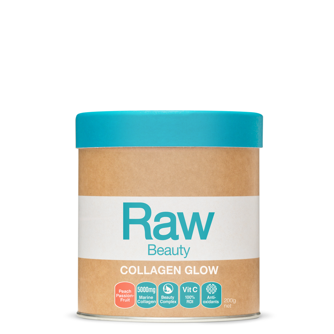 PRICE DROPPED  Amazonia Raw Beauty Collagen Glow Peach Passionfruit 200g