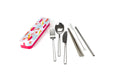 retro kitchen carry your cutlery - stainless steel cutlery set colour  splash