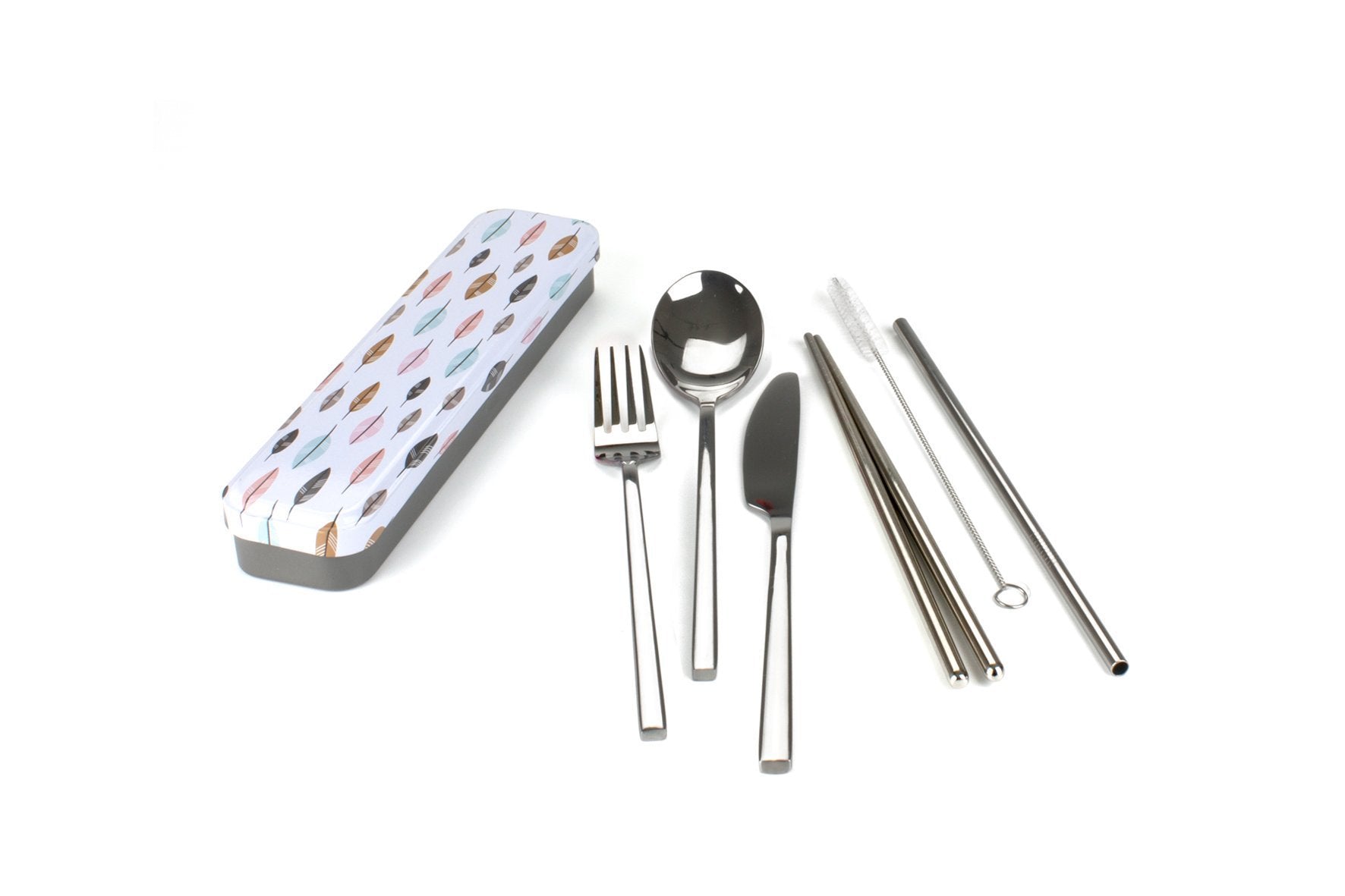 retro kitchen carry your cutlery - stainless steel cutlery set leaves