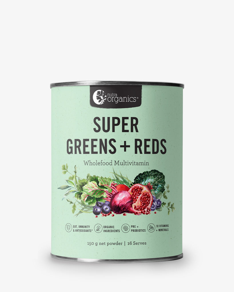 Nutra Organics Super Greens + Reds (Wholefood Multivitamin) Powder