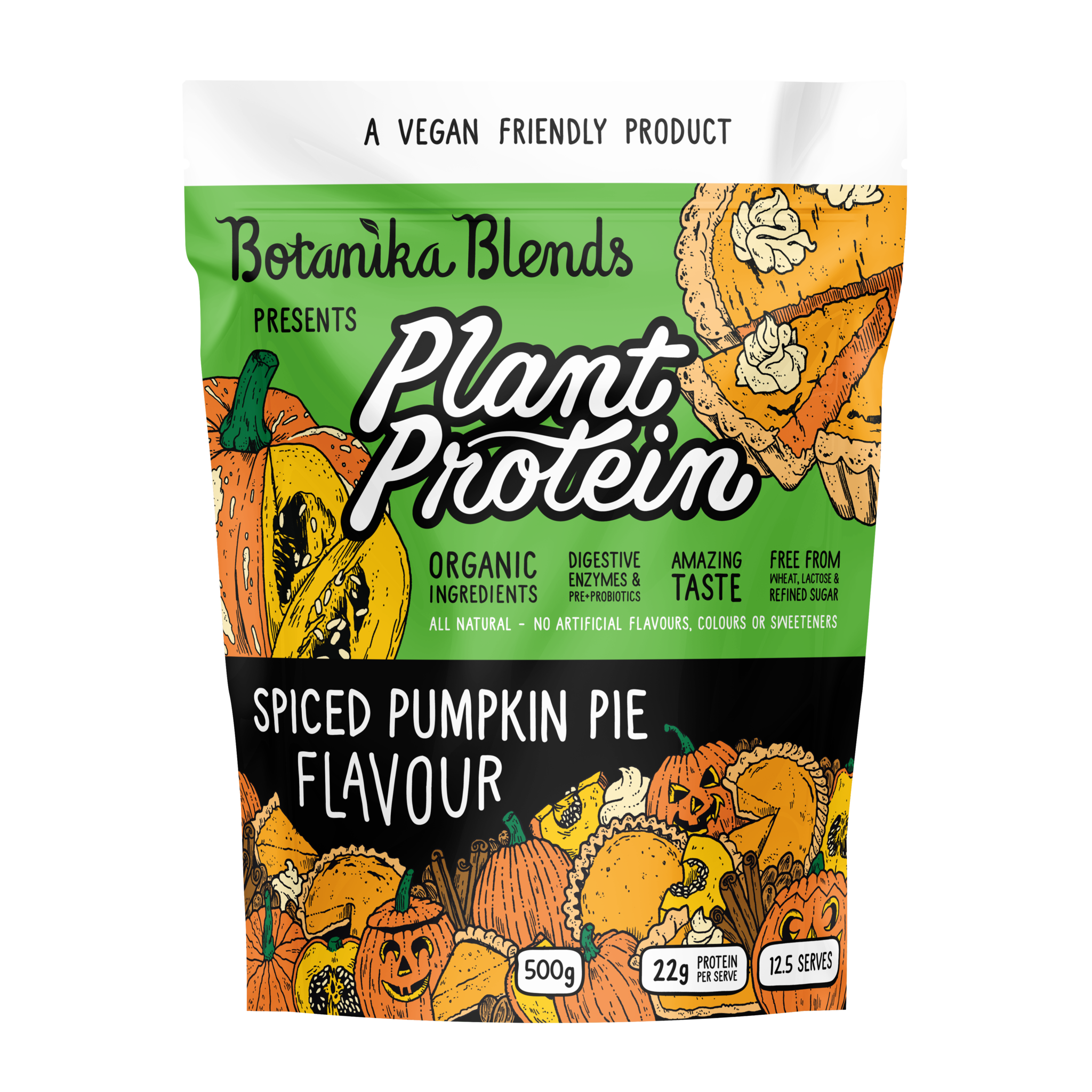 botanika blends plant protein spiced pumpkin pie 500gms