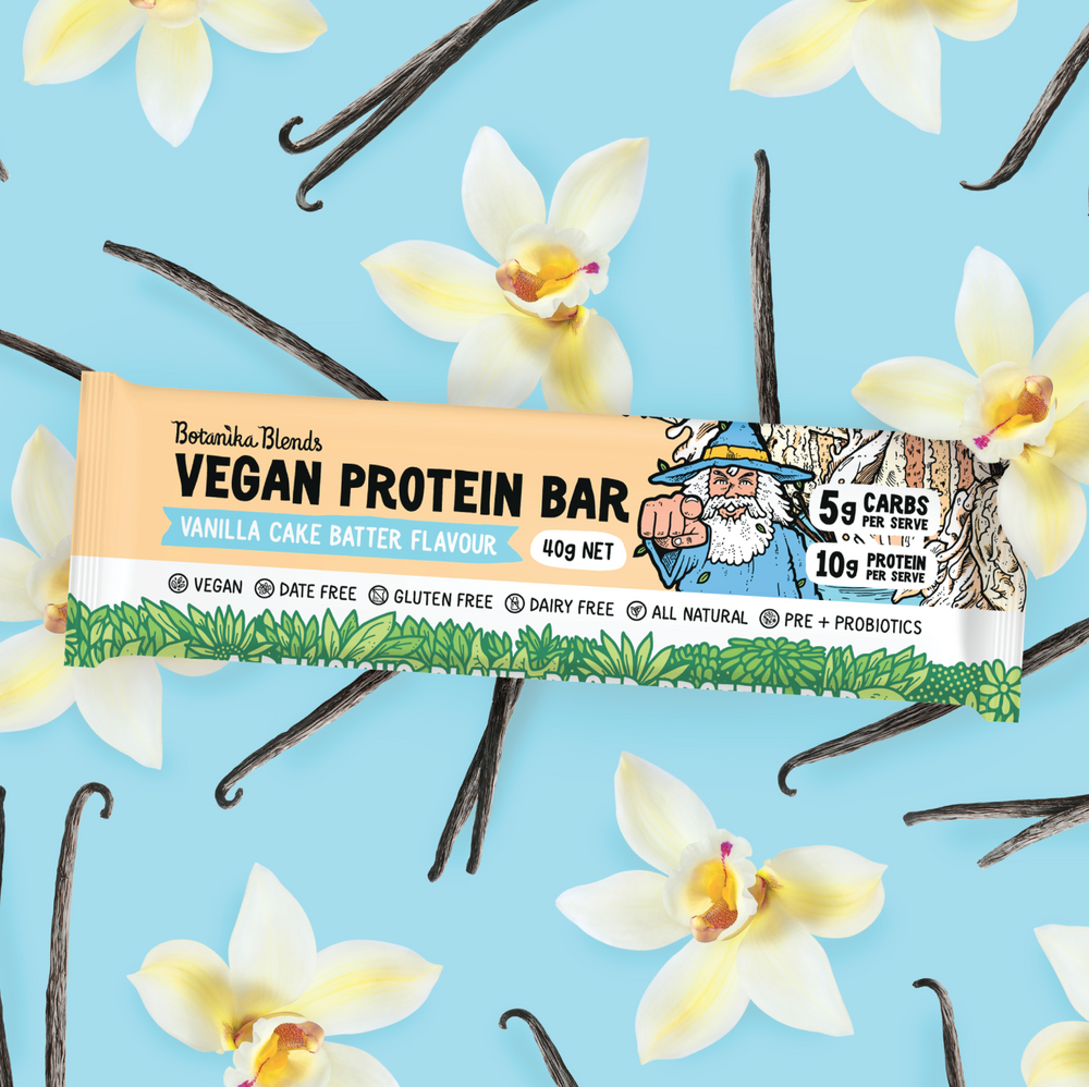 botanika blends vegan protein bars vanilla cake batter 12x40g