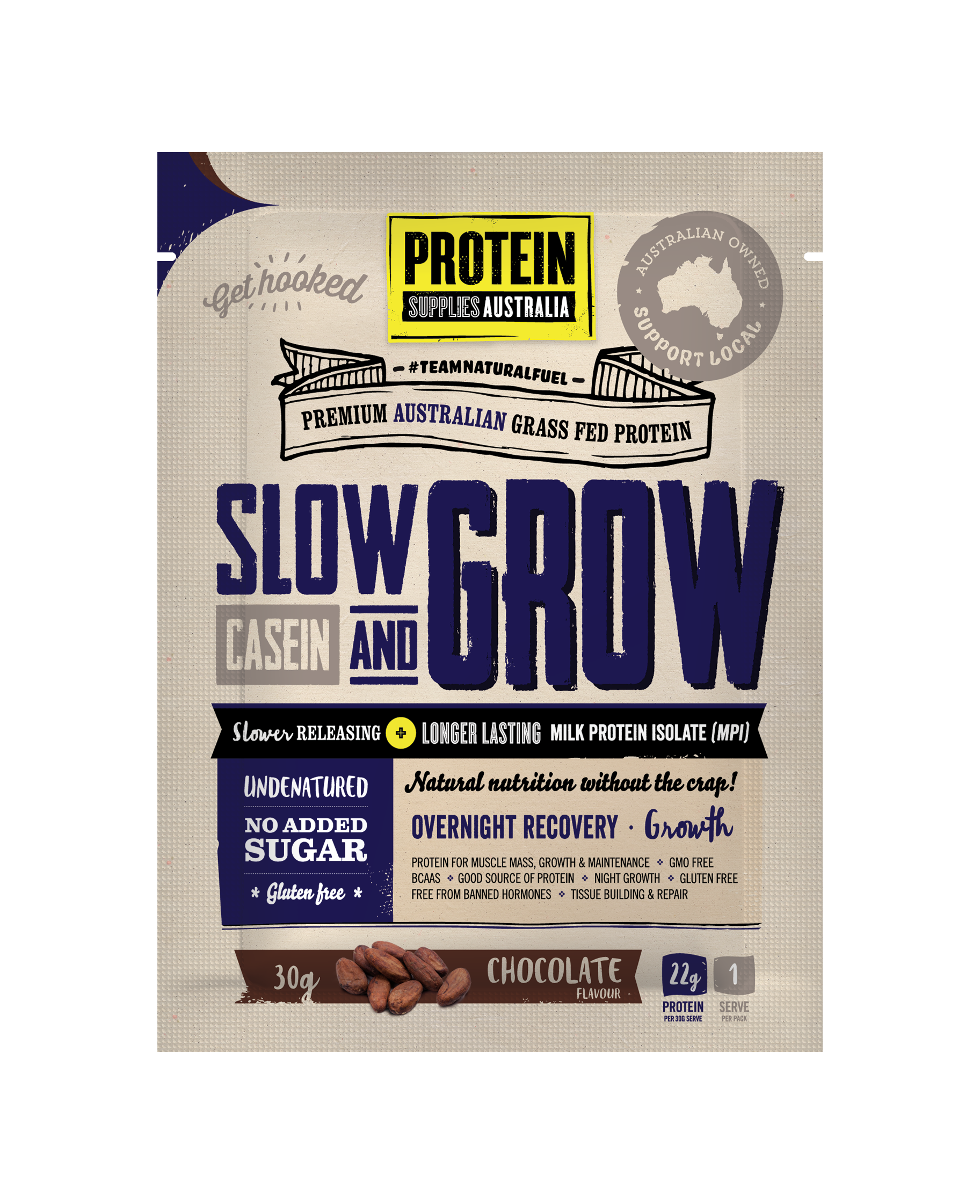 protein supplies aust. slow & grow (slow release) chocolate 1kg