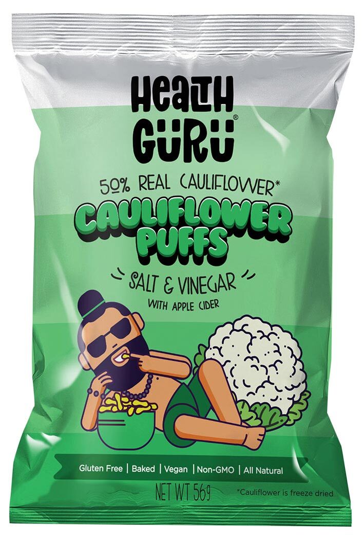 Health Guru Cauliflower Puffs Salt & Vinegar (with Apple Cider) 6 x 56g