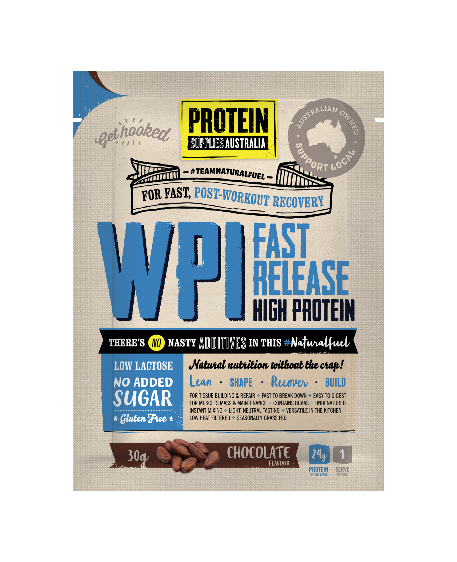 protein supplies aust. wpi (whey protein isolate) chocolate 12 x 30g