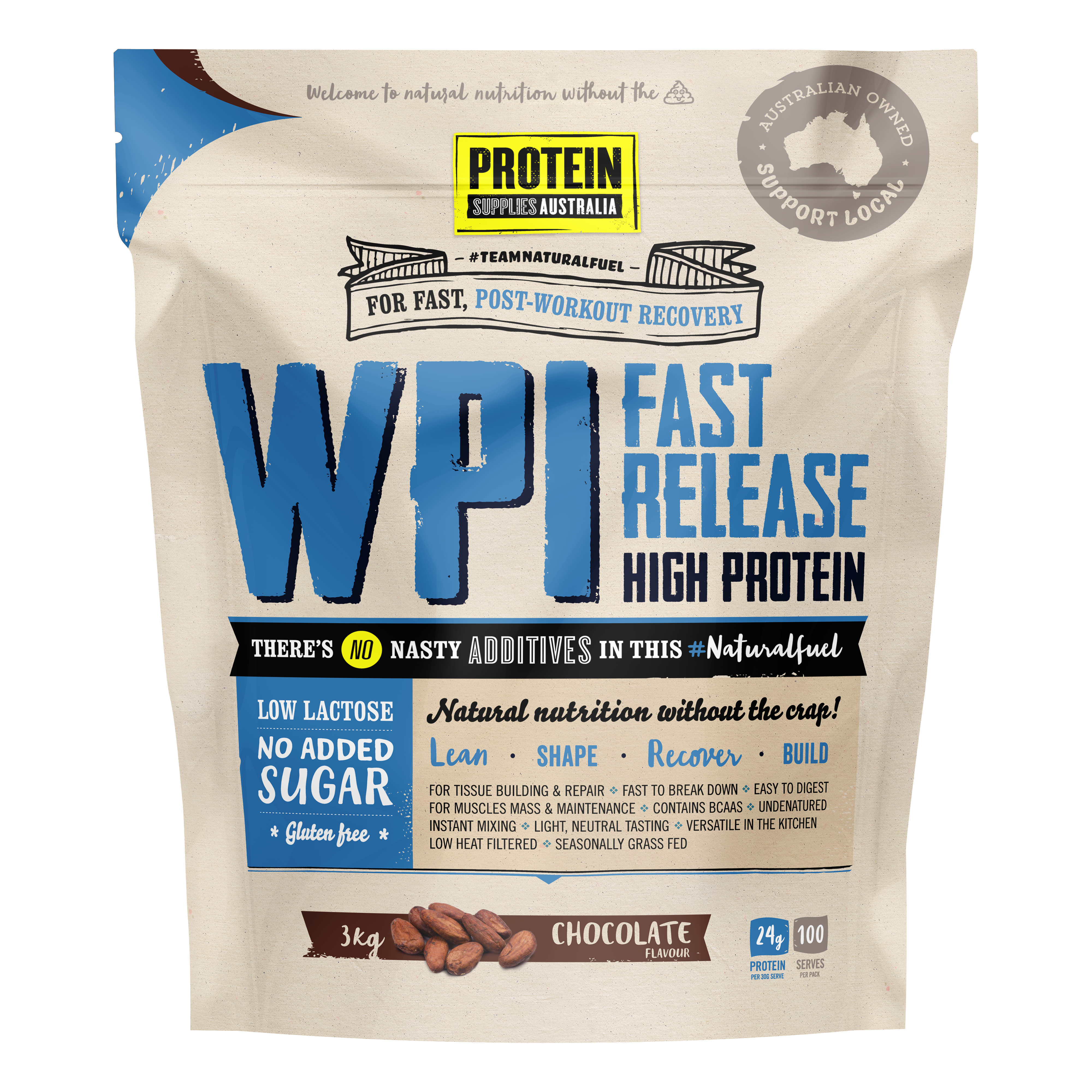 protein supplies aust. wpi (whey protein isolate) chocolate 3kg