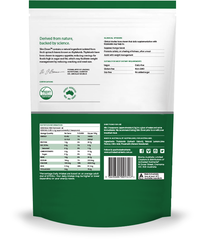 Activated Nutrients Vitamins Activated Nutrients Slim Down (Clinically Proven Appetite Control) Lemon-Lime