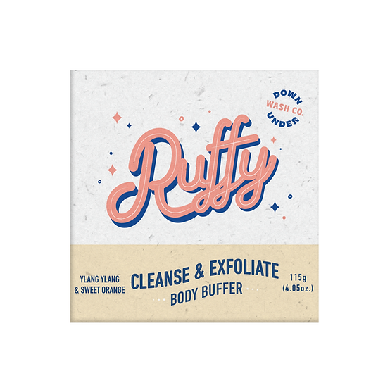 Downunder Wash Co. Ruffy Cleanse & Exfoliate Body Buffer Ylang Ylang & Sweet Orange 115g