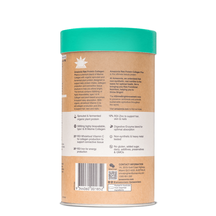 Amazonia Collagen Amazonia Raw Protein Collagen Plus Vanilla Maple 450g