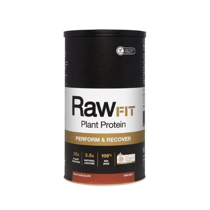 Amazonia Protein Powder 500g Amazonia RawFIT Plant Protein Organic Perform & Recover Rich Chocolate