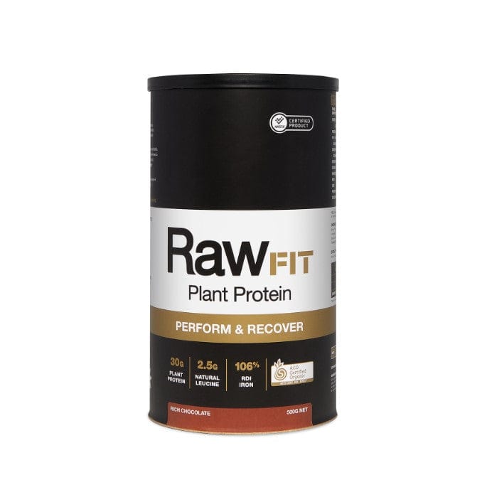 Amazonia Protein Powder 500g Amazonia RawFIT Plant Protein Organic Perform & Recover Rich Chocolate