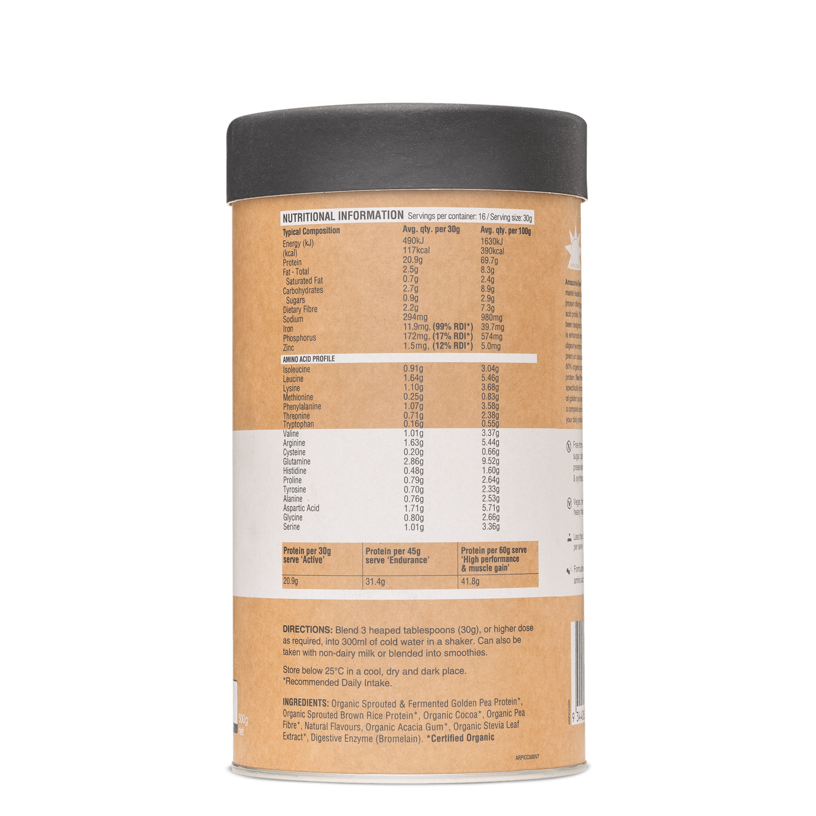 Amazonia Protein Powder Amazonia Raw Protein Isolate Choc Coconut