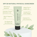 Avocado Zinc Skin Care Avocado Zinc SPF50 Natural Physical Sunscreen 100ml