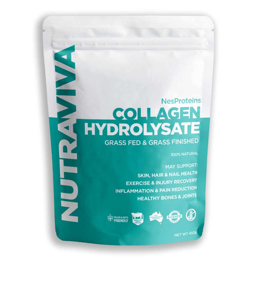 nutraviva collagen hydrolysate grass fed 450g