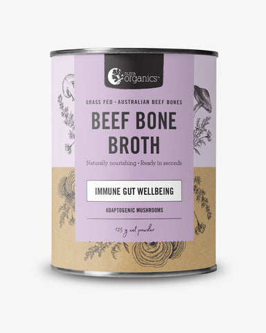 nutra organics bone broth beef hearty mushroom 100g