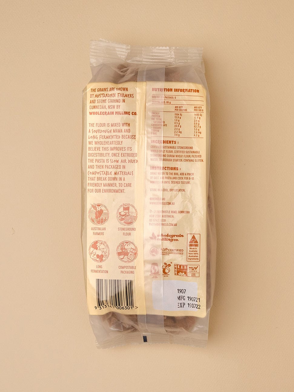 Berkelo Pasta Berkelo Sourdough Pasta Spelt Shells 400g