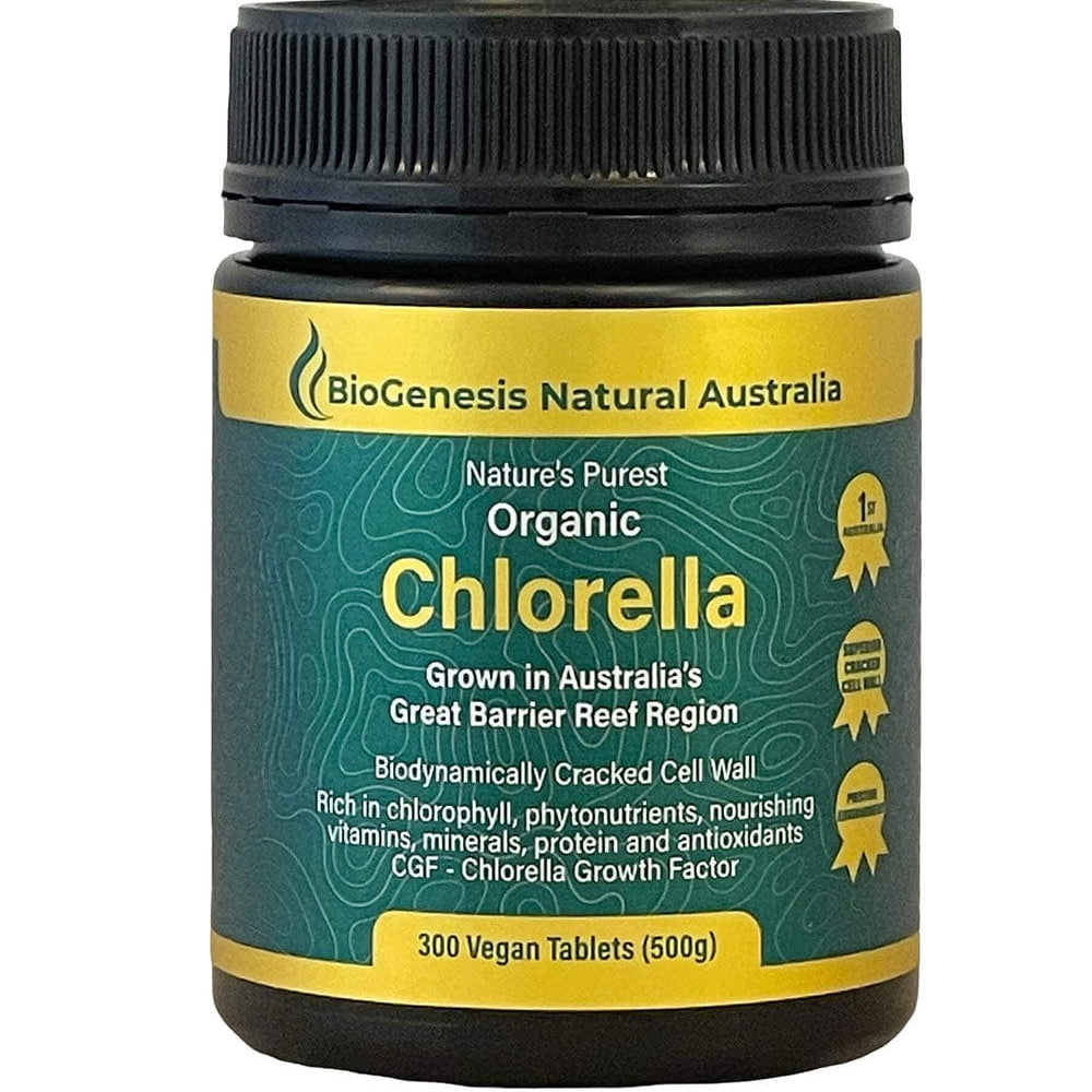 BioGenesis Vitamins Chlorella 500mg 300t BioGenesis Natural Australia (Travel Friendly) Nature's Purest Organic Chlorella