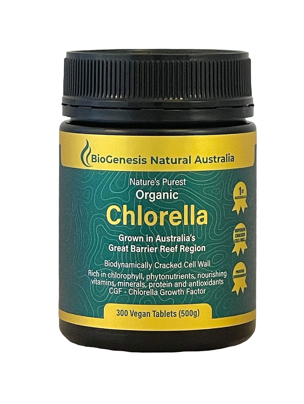 BioGenesis Vitamins Chlorella 500mg 300t BioGenesis Natural Australia (Travel Friendly) Nature's Purest Organic Chlorella