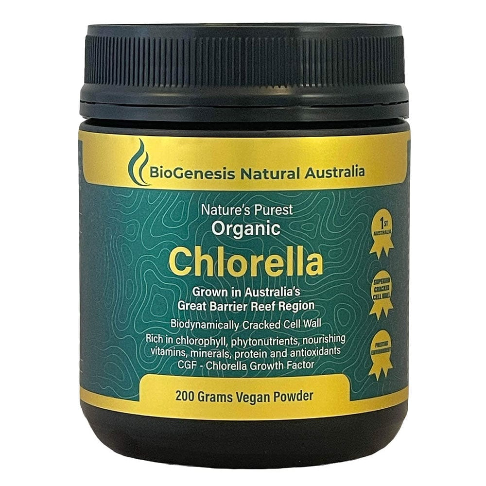 BioGenesis Vitamins Chlorella Powder 200g BioGenesis Natural Australia (Travel Friendly) Nature's Purest Organic Chlorella