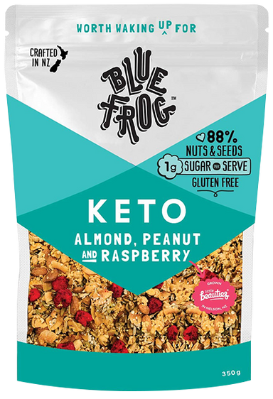 blue frog keto cereal - almond peanut & raspberry 300g