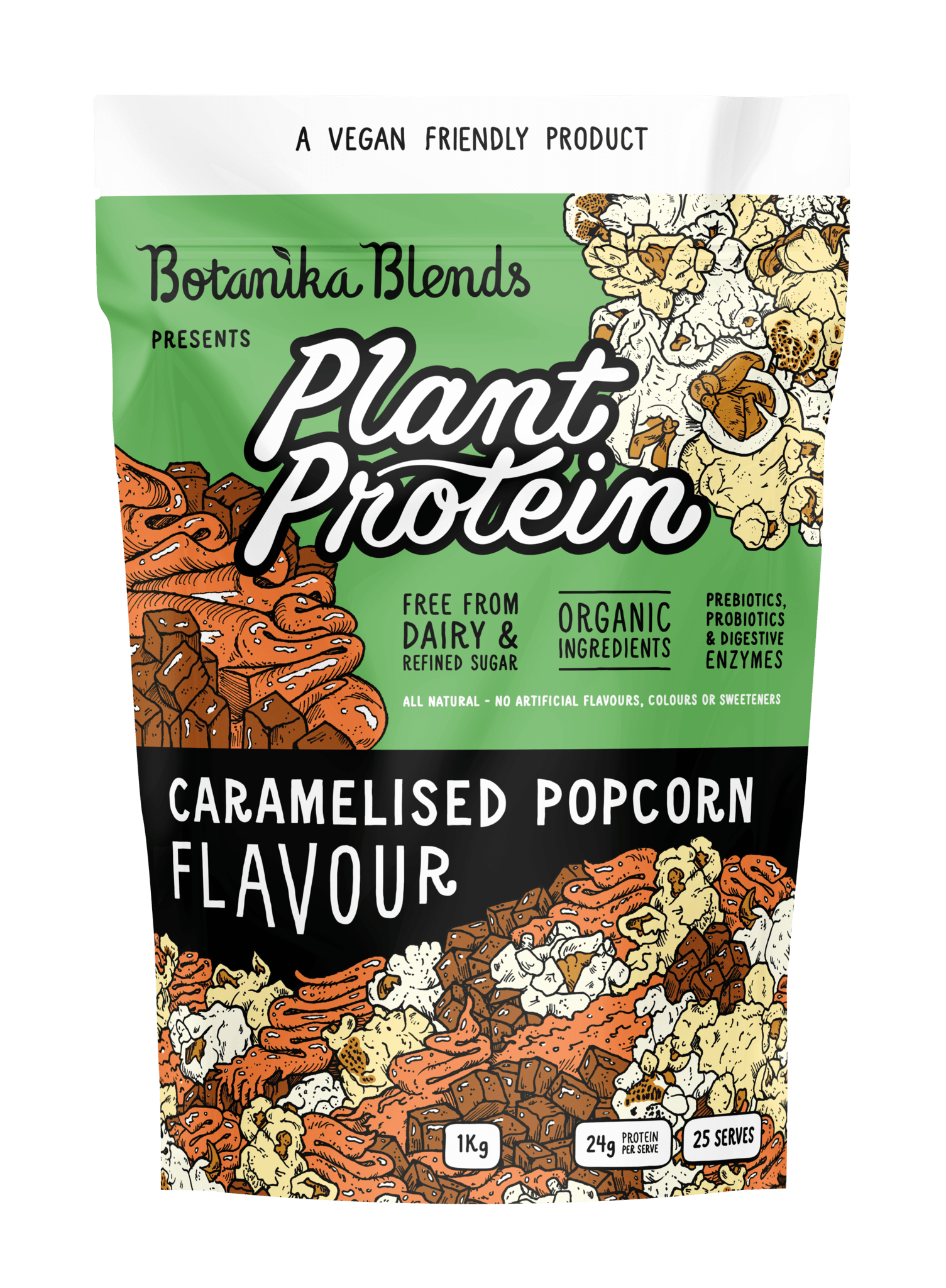 Botanika Blends Protein Powder 1kg Botanika Blends Plant Protein Caramelised Popcorn