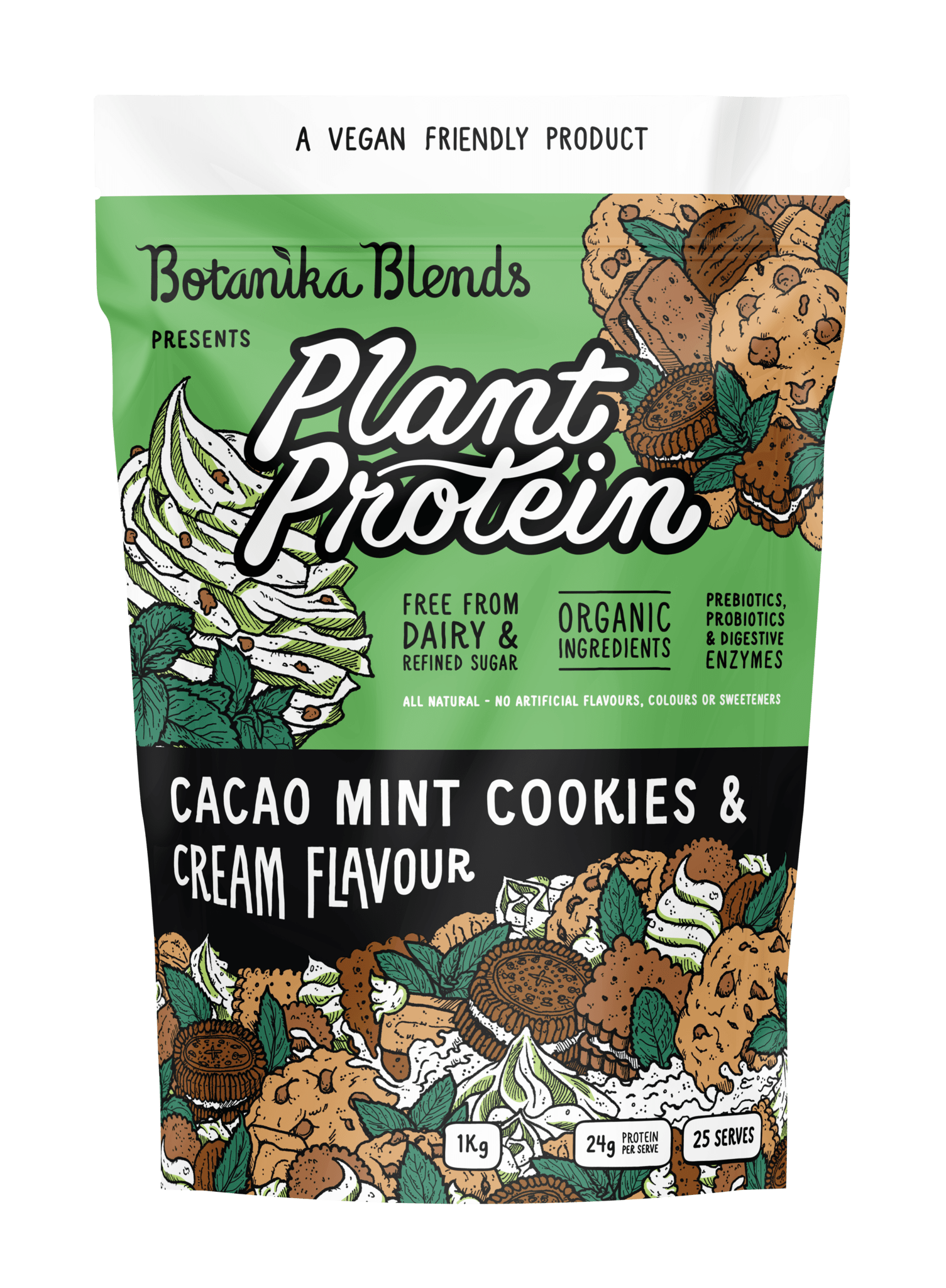 Botanika Blends Protein Powder 500G Botanika Blends Plant Protein Cacao Mint Cookies & Cream