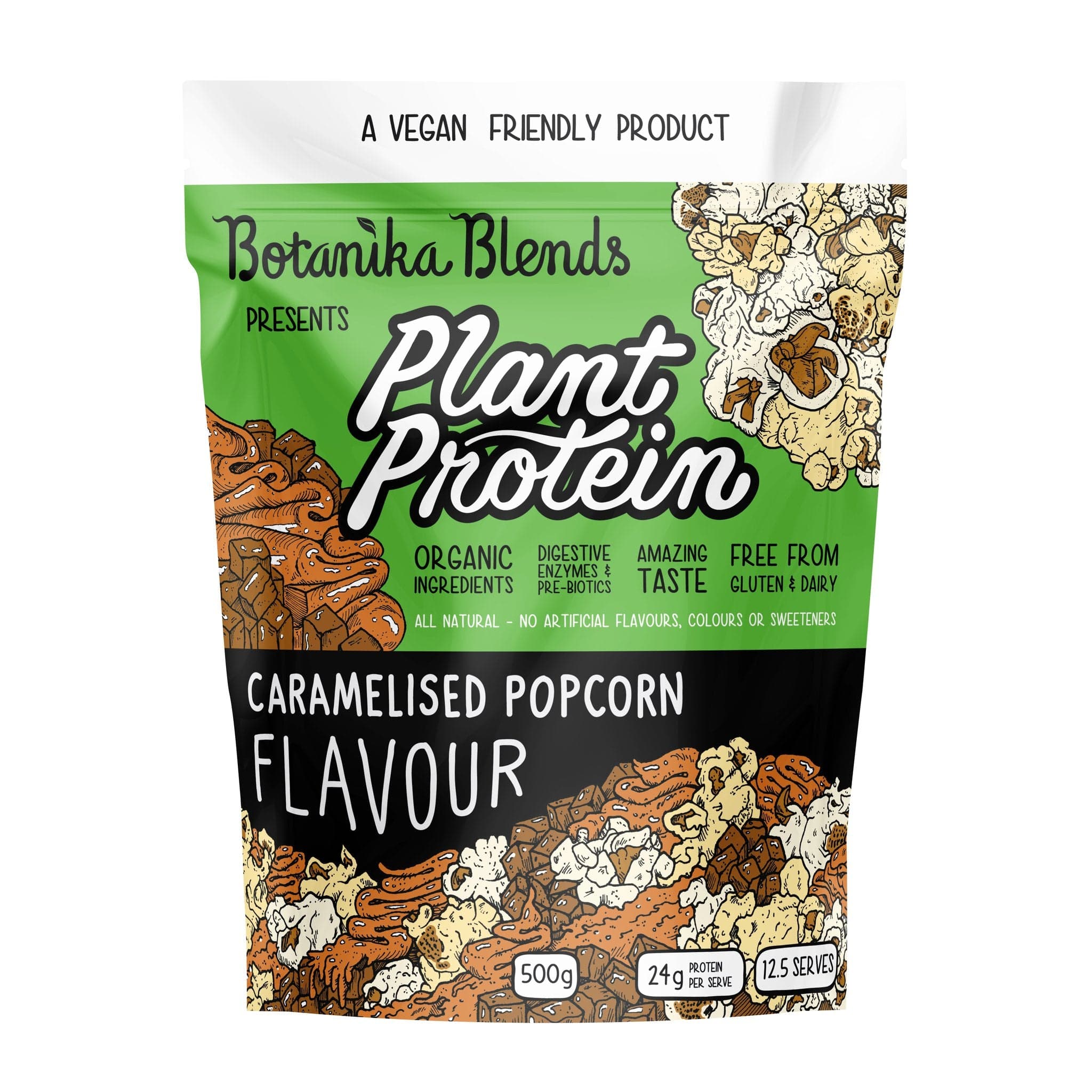 Botanika Blends Protein Powder 500gm Botanika Blends Plant Protein Caramelised Popcorn